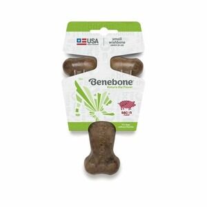 X 2 Benebone Wishbone Durable Dog Chew Toy - Brown, Real Bacon, Small